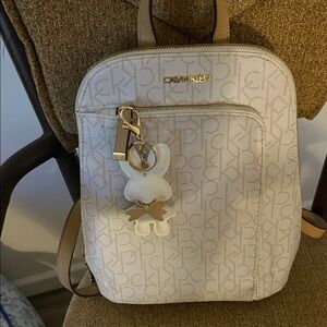 Calvin Klein Beige Monogram Backpack